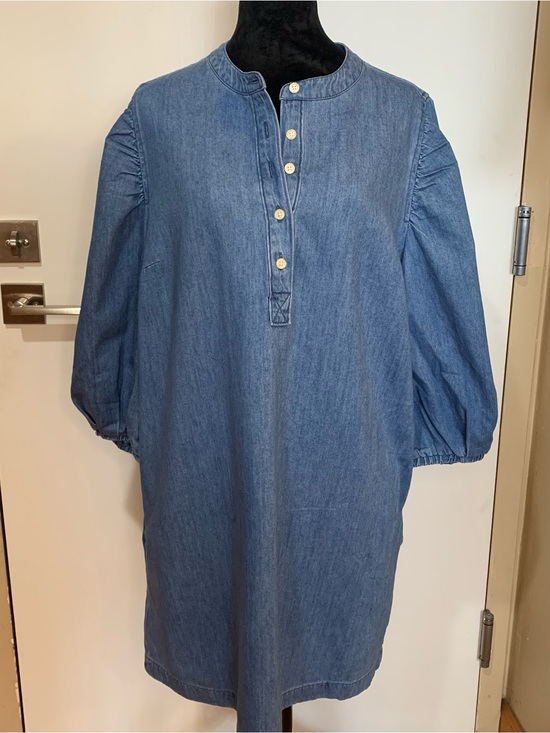 GAP Dresses & Skirts - GAP Denim NWT Med. Tall Button-Front Dress in Blue w Pockets & Balloon Sleeves